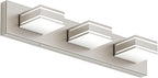 Ralbay 24inch Brushed Nickel Bathroom Vanity Lights 3-Light Metal Acrylic LED Modern Bathroom Wall Lighting Fixtures