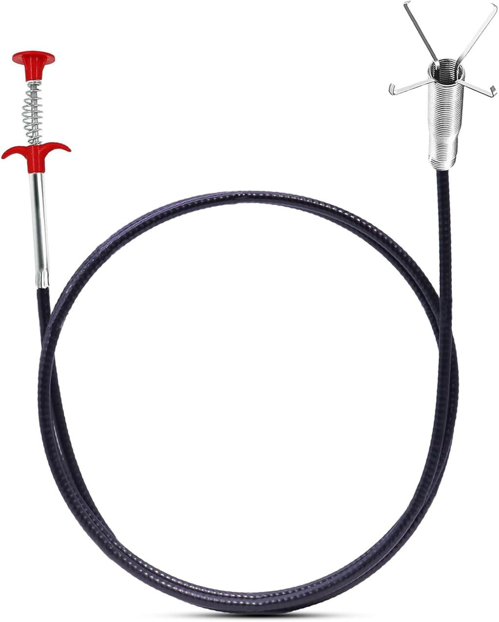 Drain Snake Hair Drain Clog Remover 33 Inch Flexible Grabber Claw Pick Up Reacher Tool - Gutter Cleaning Tools for Home Sink, Bathroom Tub,Drain, Toilet, Tight Spaces