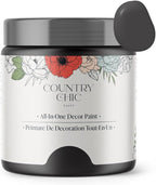 Country Chic All-in-One Chalk Paint for Furniture, Cabinets, Home Decor, Eco-Friendly, Matte Finish, Built-In Primer & Top Coat for Wood, Metal - Liquorice (Black) - 8 oz (237 ml)