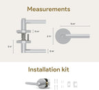 Mega Handles - Ronn Entrance I Entry Lever Door Handle - Heavy Duty Round Locking Lever Set for Left or Right-Handed Doors - Interior/Exterior Door Levers - Polished Chrome