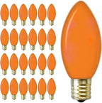 GoodBulb 7-Watt Incandescent C9 Orange Ceramic Holiday Light Bulbs | Intermediate E17 Base 50 Lumens | Christmas Lights Bulbs | Ideal for Holiday Decorations | Pack of 25 Bulbs