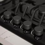 Empava 24" Gas Stove Cooktop 4 Italy Sabaf Sealed Burners NG/LPG Convertible Tempered Glass in Black, 24 Inch