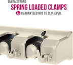 Broom Holder Wall Mount and Garden Tool Organizer, Closet Storage, Kitchen Rack, Home Organization and Garage Organizer for Rake or Mop Handles Up to 1.25-Inches, Hanger Plus 6 Hooks (BEIGE, 1 PACK)