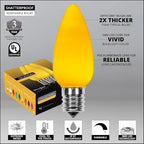 Wintergreen Lighting 25 Pack OptiCore C9 LED Christmas Light Bulbs, Gold Smooth Finish, Heavy Duty E17 Base Premium Outdoor Christmas Light Bulb Replacement