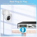 【90 Days Storage & 2-Way Audio】 4K Wired Security Camera System, Home Video Surveillance Systems, Outdoor POE Security Cameras, IP Camera System