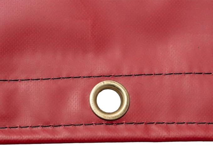 Mytee Products 24' x 27' Flatbed Trailer Lumber Tarp with 8 FT Drop - Heavy Duty Red 18 Oz Vinyl Waterproof Tarp for Truck/Trailers to Protect Cargo from Wind, Rain, Snow, and Sun