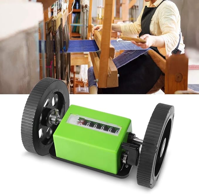 Rolling Meter Counter Digital Rolling Wheel 6 Digit Digital Length Counter for Measuring Textiles, Prints, Faux Leather, with Counter Range: 0-99999.9 Metres