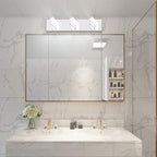 Ralbay Modern LED Bathroom Vanity Lights 3 Lights Stainless Steel Acrylic Bathroom Wall Lighting Fixtures Modern LED Vanity Lights Over Mirror(Natural White Light)