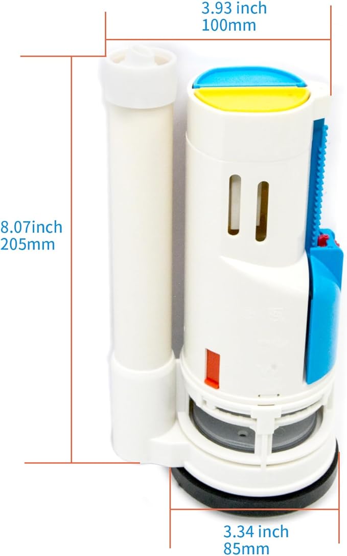 Toilet Flush Valve Replacement Parts Compatible with TOTO THU338N, One-Piece Dual Flush WC Repair Parts, 2 Inches (8 Inches Height)