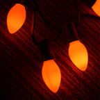 C7 Orange Light Bulbs- 25 Pack Vintage Ceramic Orange Light Replacement Bulbs for Halloween Christmas Lights Night Light Chandelier Fall Holiday Decor, E12 Candelabra Base, 5 Watts