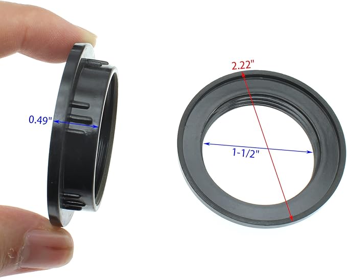 1-1/2 Inch Lamp Shade Collar Rings 2pcs E26 Bakelite Light Socket Ring Retainer Rings and Replacement Adapter [FDXGYH, Black]