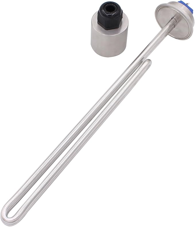 DERNORD 2 Inch (OD64) Tri-clamp 240V 4500W Foldback Heating Element Electric Water Heater with Low Watt Density