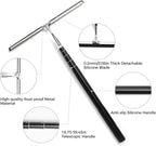 59.5" Long Handle Window Squeegee with Extension Pole, 12.4" Wide Metal Shower Squeegee for Glass Doors, Floor Squeegee for Home Window Cleaning, Tile Wall, Car
