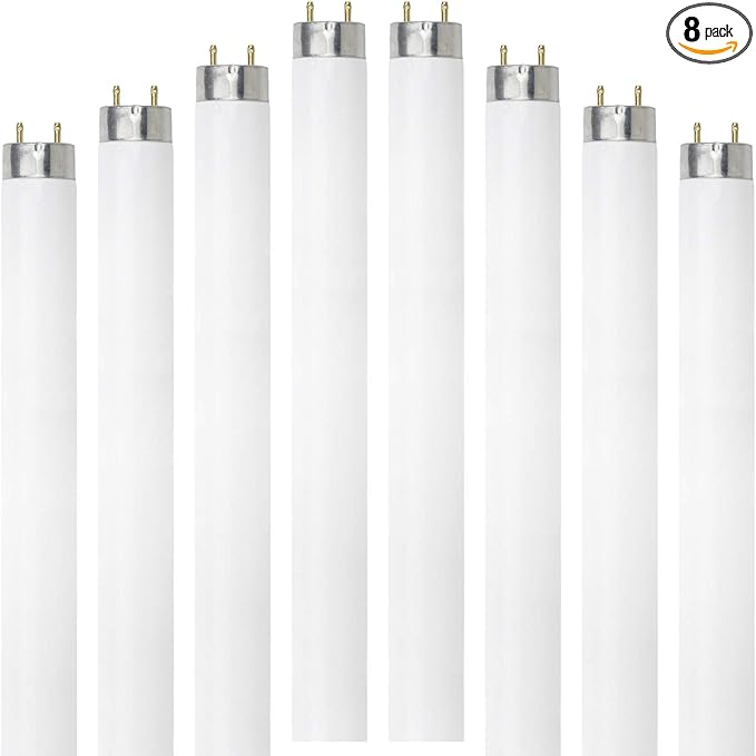 Dysmio Lighting F32T8-DL 32-Watt - 48 Inch T8 Straight Tube, Medium Bi-Pin Base, 6500K - Daylight Pack of 8