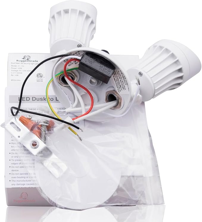 RuggedGrade 20W Lacuna II Series LED Flood Light - 2,400 Lumens - 5000K Bright White - White Housing - Outdoor LED Light - DLC 5.1 Premium