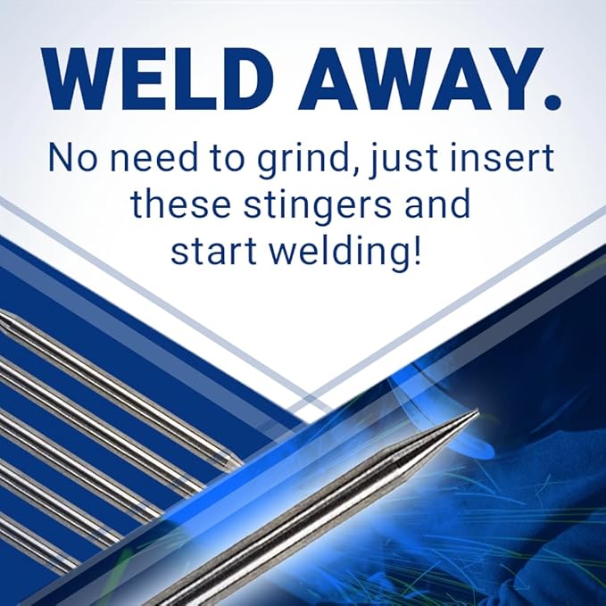 Pre-Ground TIG Tungsten Sharpened Electrodes Gold 1.5% Lanthanated 10-Pack (3/32” x 2.25”)