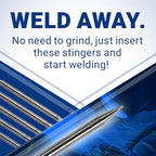 Pre-Ground TIG Tungsten Sharpened Electrodes Gold 1.5% Lanthanated 10-Pack (3/32” x 2.25”)