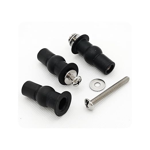 4 PCS Toilet Seat Hinge Bolts, Rubber Expansion Screws with Stainless Steel Hardware for Top Mount Toilet Seat Replacement