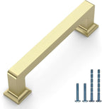 10 Pack 3.75"(96mm) Brushed Gold Cabinet Pulls Kitchen Cabinet Handles Drawer Pulls Cupboard Hardware for Cabinets