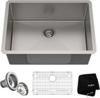 KRAUS Standart PRO 26-inch 16 Gauge Undermount Single Bowl Stainless Steel Kitchen Sink, KHU100-26