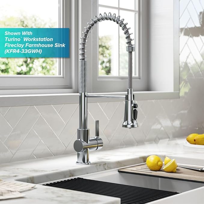 KRAUS Britt 2-in-1 Commercial Style Pull-Down Single Handle Water Filter Kitchen Faucet for Reverse Osmosis or Water Filtration System in Chrome, KFF-1691CH