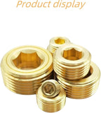 20PCS 1/4" NPT Brass Male Pipe Plug Fitting Hex Counter Sunk Pipe Plug (1/4" NPT)