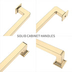 6 Pack 10 Inch Cabinet Handles - Brushed Brass Kitchen Cabinet Hardware - Gold Pulls