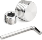 GASHER 25PCS Stainless Steel Internal Hex Thread Socket Pipe Plug Fitting 1/8" 1/4" 3/8" 1/2" 3/4" NPT Male