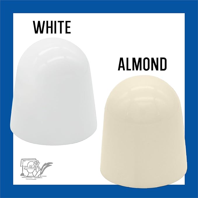 Stinky John's Tall Toilet Bolt Caps - Universal Fit with a Round Top - Almond Colored Caps - 2 count (1 package)