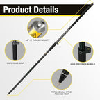 GPS Pole, 6.6FT Surveying Prism Pole, 2M Prism Pole for Land Surveying, Black