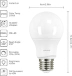 Linkind A19 LED Light Bulbs Dimmable, 40 Watt Equivalent, E26 Base, 2700K Soft White, 5W 450 Lumens CRI80+, 120V, UL Listed FCC Certified, LED Lights for Bedroom Living Room Home Office, 6 Packs