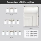 Brushed Nickel Bathroom Light Fixtures, 4-Light Modern Vanity Light Over Mirror, Wall Sconces with Milky White Frosted Glass Shades, E26 Socket (Bulbs Not Included)