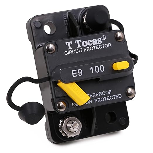 E9 100 Amp Circuit Breaker with Manual Reset | UL Certified Waterproof IP67 DC12V - 48V 100A Switchable Surface Mount