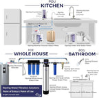 iSpring Whole House Water Filter,20" x 4.5", Reduces Scale Water Filters, Whole House Water Filtration System, Filter Made in the USA, Model:WDS150K, Blue