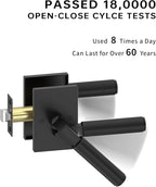 Asidrama 1 Pack Black Privacy Door Handles, Door Lever with Door Knobs Indoor for Bedroom or Bathroom, Heavy Duty Door Handles Interior with Locks for Left Right Sided Doors