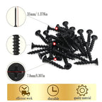 #7 x 1-3/8" Phillips Bugle Head Coarse Thread Sharp Point Drywall Screw, Self Tapping Wood Screws with Black Phosphate Coated, Ideal Screw for Drywall, Wood and Sheetrock, 90 Pieces