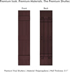 Board & Batten Vinyl Shutters (1 Pair) | 11"x81" (3-Board) - Dark Cherry Mocha | Exterior Window Shutters | Includes Mounting Hardware | Simple Installation | Made in USA