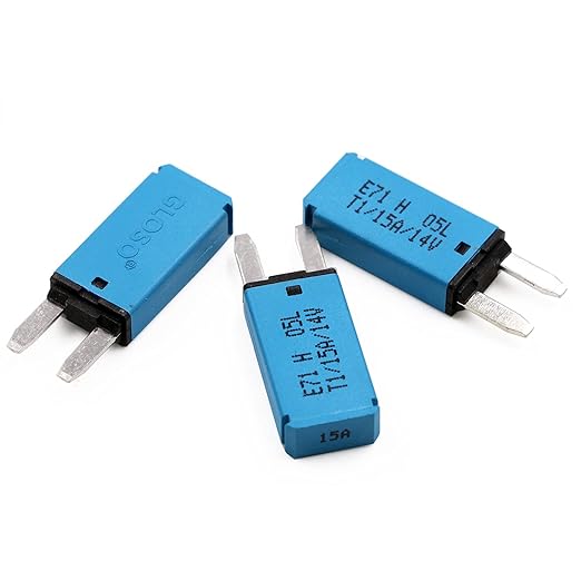 15A 12V ATM Low Profile Mini Fuse Circuit Breaker Auto Reset E71 - UL Certified 15 Amp Self Resetting Blade Fuses 12 Volt DC for Car RV Automotive Truck Boat Solar - Pack of 3