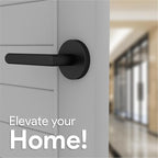 Mega Handles Ronn Dummy Lever & Lock Door Handle Set for Closet or French Doors Single Side, Non-Turning, Reversible Door Levers Fits All Standard Door Sizes, Screws Included - Matte Black (2 Pack)