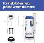 3-Inch Dual Flush Valve Repair Kit for 2-Piece Toilets, Top Push Toilet Repair Kit, Inside Tank Dual Flush Valve Replacement Kit, Includes Valve, Button, Gasket, Bolt