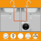 Mini Tank Water Heater Electric 2.5 Gallon Under Sink Instant Hot Water Heater with LED Dsiplay,T&P Valve,3-Way Diverter,110V 120V Point Of Use Water Heaters for Kitchen RV Bathroom Gray