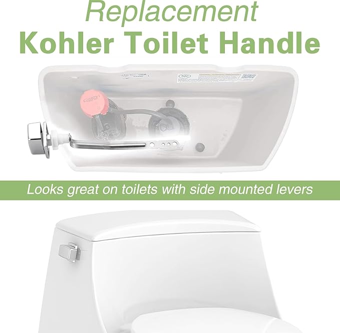Toilet Handle for Kohler 85114-CP Left Trip Lever Service Kit, Toilet Handle Replacement Kit Side Mount, Toilet Tank Lever, 1-Pack Polished Chrome
