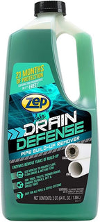 Zep Drain Defense Pipe Build-Up Remover - 64 oz (Case of 2) ZLDC648 - Professional Strength