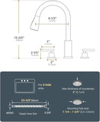 APPASO 2 Handle Kitchen Faucet, Brushed Nickel 3 Hole Kitchen Sink Faucet，Modern High Arc 3 Modes Stainless Steel Faucet for Kitchen Sink