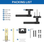 Amerdeco 1 Pack Matte Black Door Handles Interior,Knurled Privacy Door Handles with Lock,Heavy Duty Black Door Lever for Bedroom or Bathroom,Reversible Keyless for Left Right Handed Doors AM0027