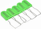 50PCS Plastic Padlock Security Seals Metal Wire Padlocks Electric Meter Lockout Tags Self-Locking Numbered Anti Tamper Seal Lock Green