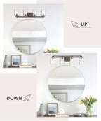 4-Light Bathroom Light Fixtures, HWH Farmhouse Vanity Wall Sconce in Oil-Rubbed Bronze Finish with Clear Glass Shade, 5HLT63B-4W ORB