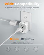 TESSAN US to Japan Plug Adapter 2 Prong to 3 Prong Outlet Adapter with 4 Outlets 3 USB (2 USB-C), Outlet Converter US to Japan China Mexico Philippines Canada Peru Thailand Vietnam