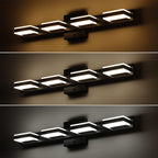 mirrea 24" Black Vanity Lights for Bathroom 4 Light Vanity Lighting Fixtures for Mirror 3 CCT Adjustable LED Vanity Light