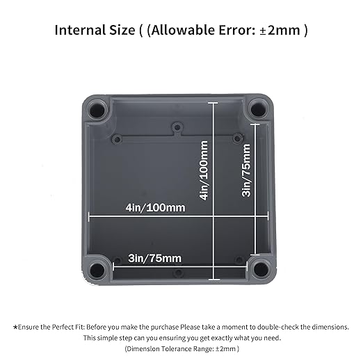 6 Pack Junction Box-4" x 4" x 3" IP65 ABS Plastic Dustproof Waterproof Electrical Box Project Junction Conduit Box for Electrical Outdoor Enclosure